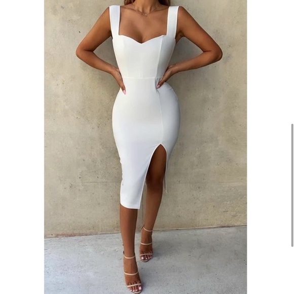 Nookie Divine Ivory Sweatheat Bridal Midi Dress - Picture 1 of 10